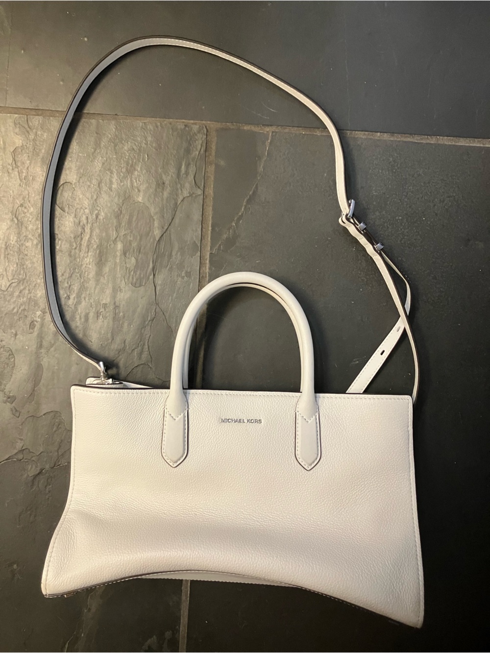 Michael Kors, white leather purse